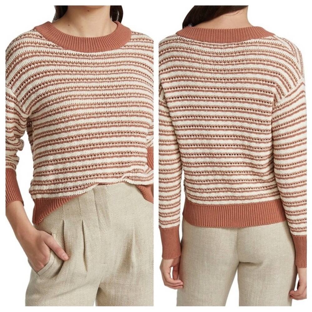 Veronica Beard Bisa Striped Cotton Sweater